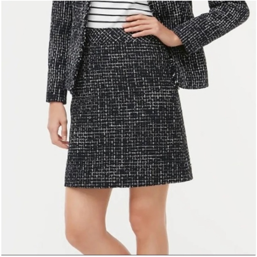 NWT J. Crew Black Blue and White Textured Mini Skirt